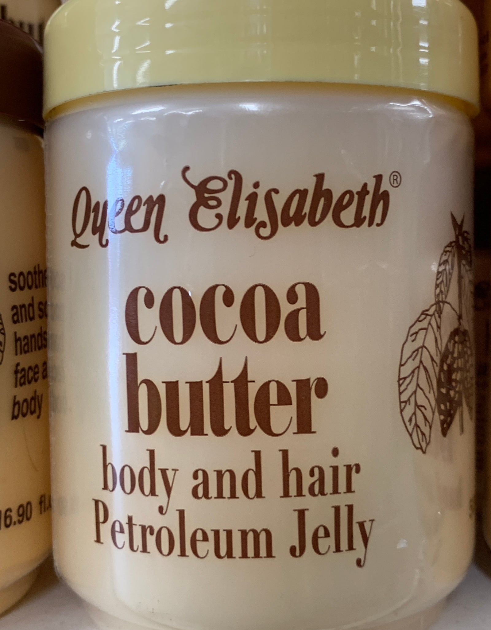 Queen elisabeth  cocoa butter body and hair petroleum jelly
